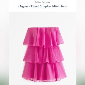 Abercrombie & Fitch Organza Tiered Strapless Mini Dress